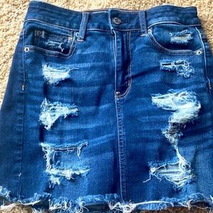 American Eagle Super High Rise Mini Denim Skirt-4